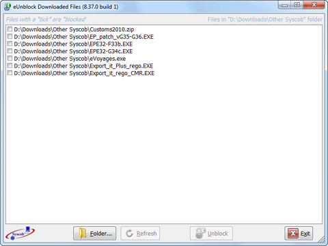 Content of folder with after unblocking