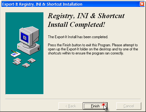 Completed page appears automatically when done