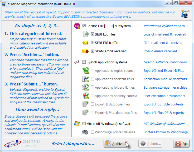Press Archive button (click for full size) Press Archive button