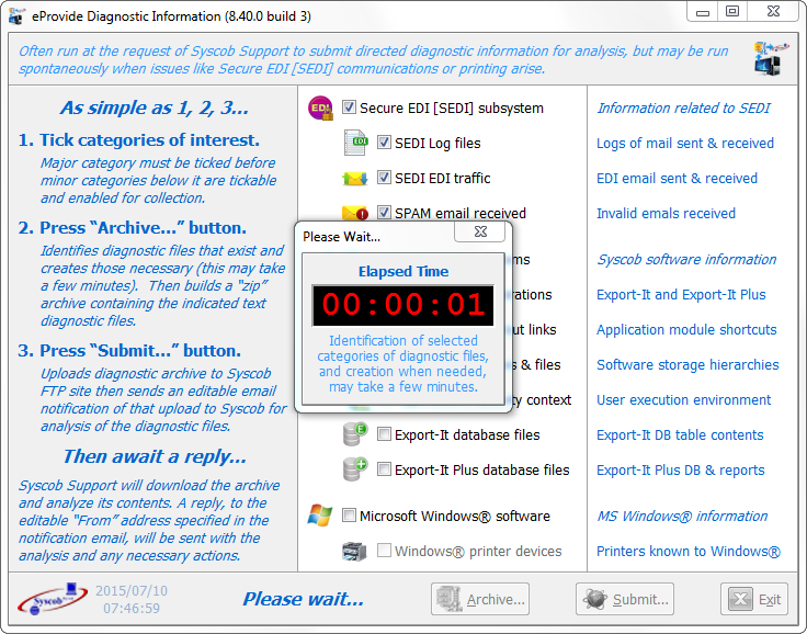 Identifying files to collect (click for full size) Identifying files to collect