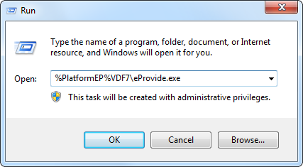 Run eProvide via dialog Run eProvide via dialog